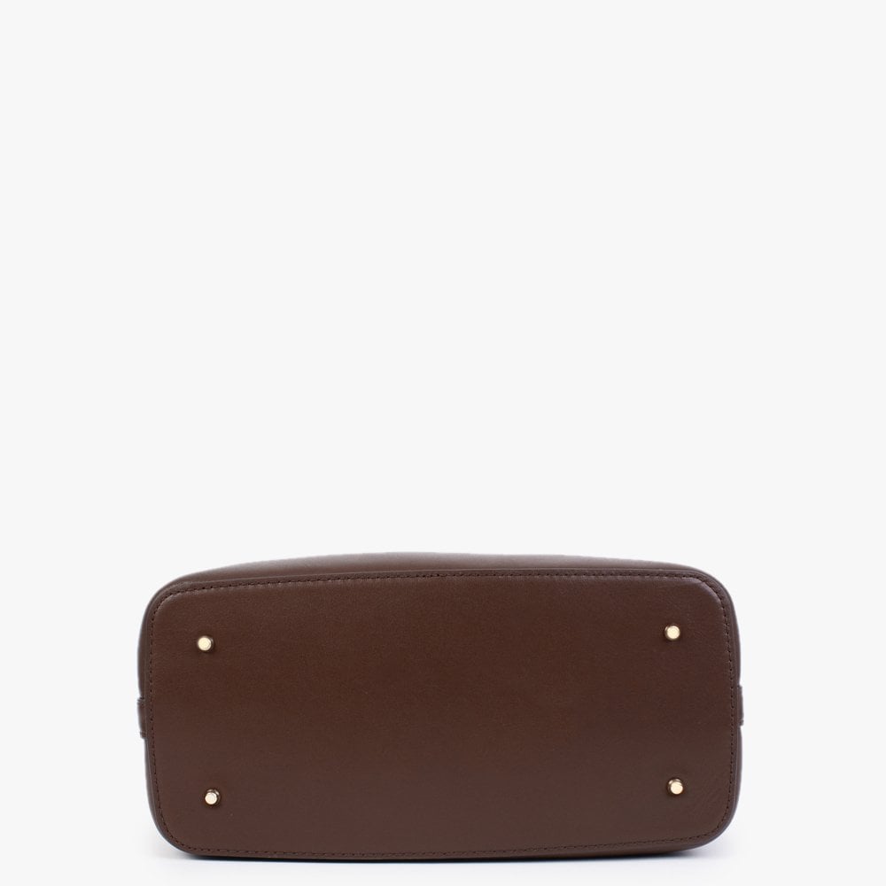 Marcy 26 Brown Leather Satchel Bag
