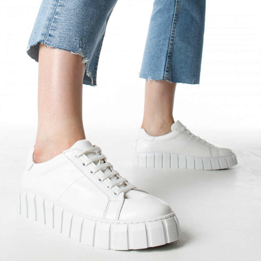 Boppy White Leather Chunky Trainers