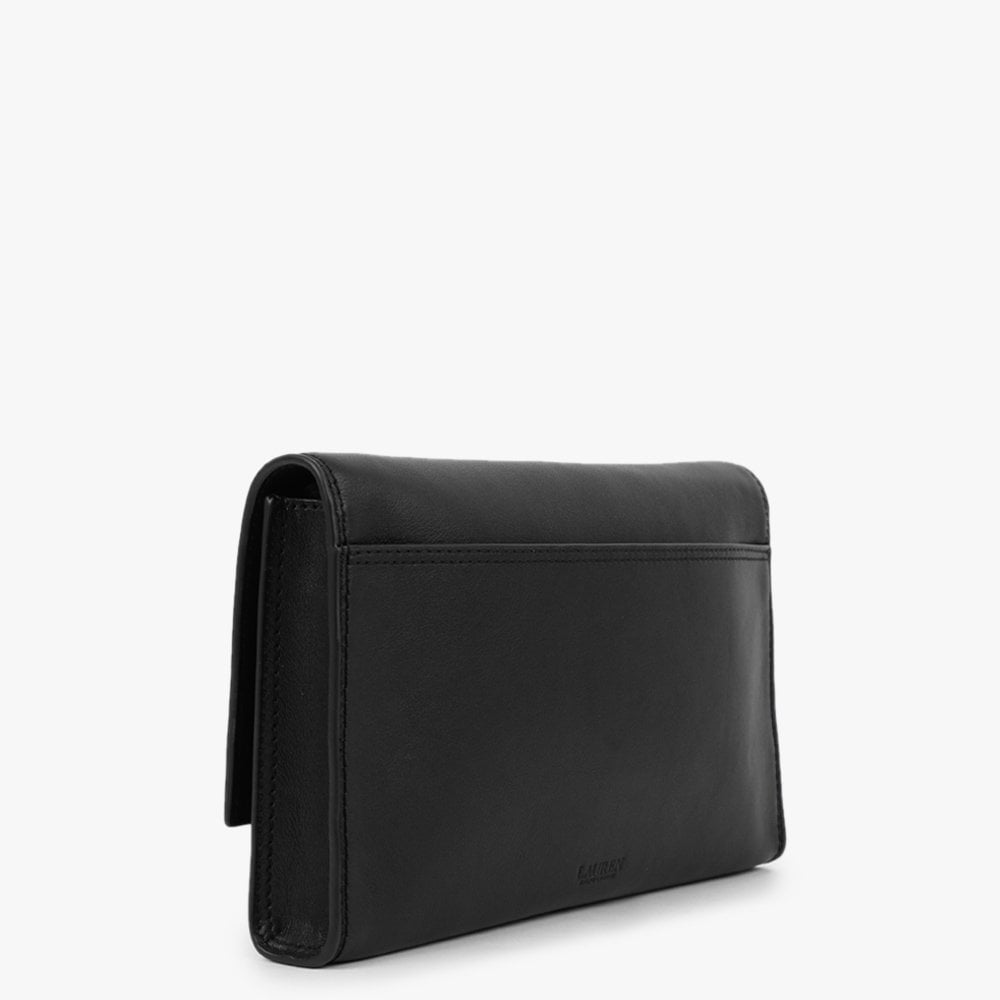 Evan 27 Black Leather Clutch Bag