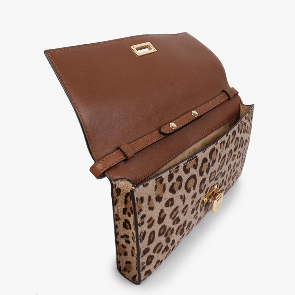 Evan 27 Leopard Calf Hair Clutch Bag