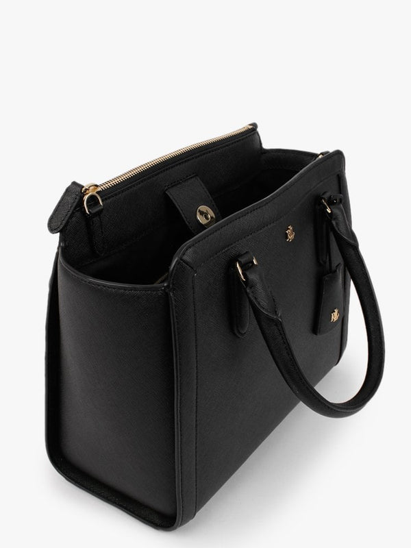 Brooke 27 Black Leather Satchel Bag