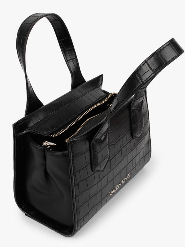 Mini Satai Black Moc Croc Tote Bag