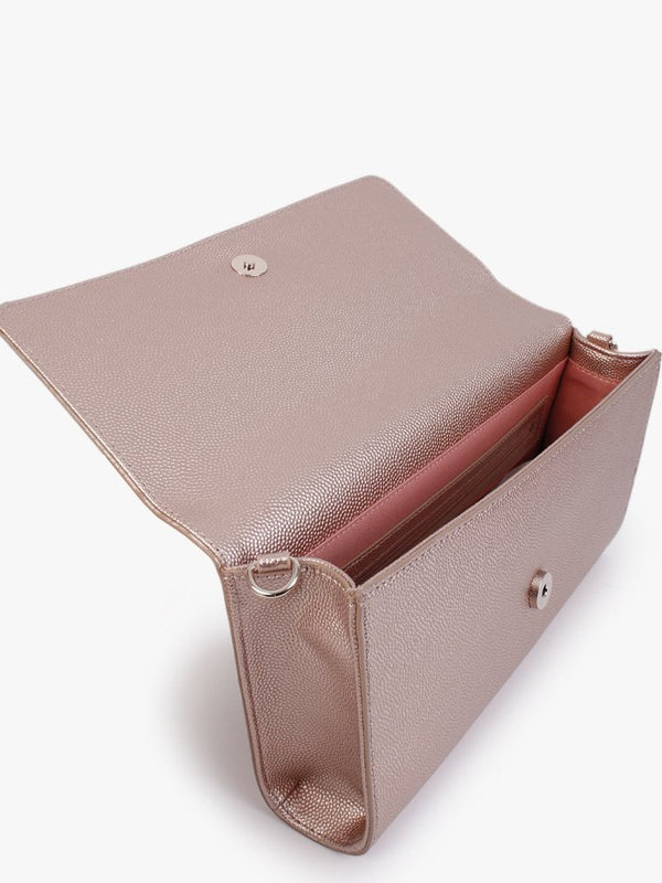 Divina Oro Rosa Pebbled Clutch Bag
