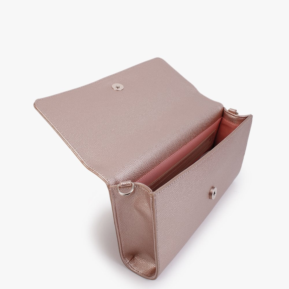 Divina Oro Rosa Pebbled Clutch Bag