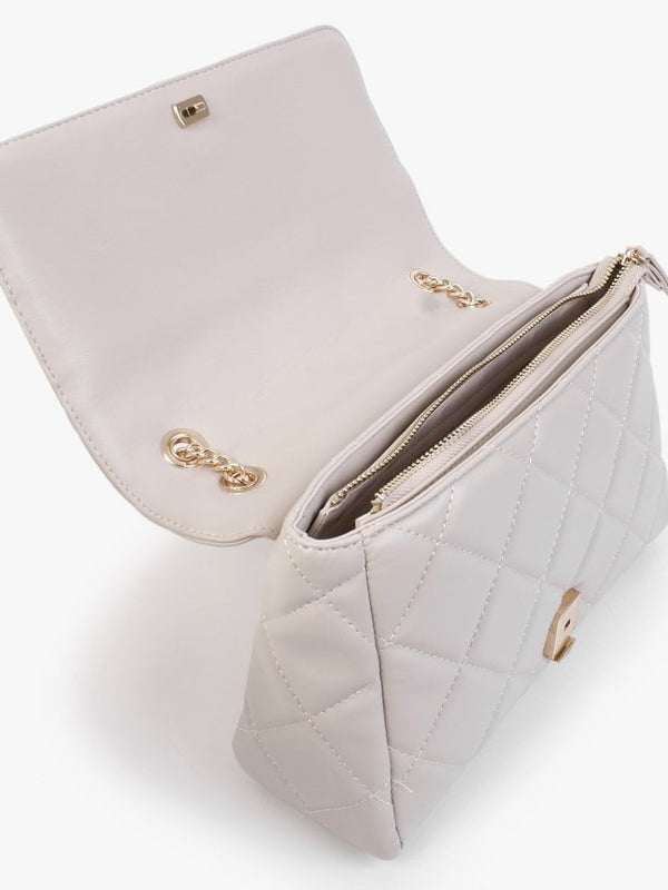Ada Ecru Quilted Satchel Bag
