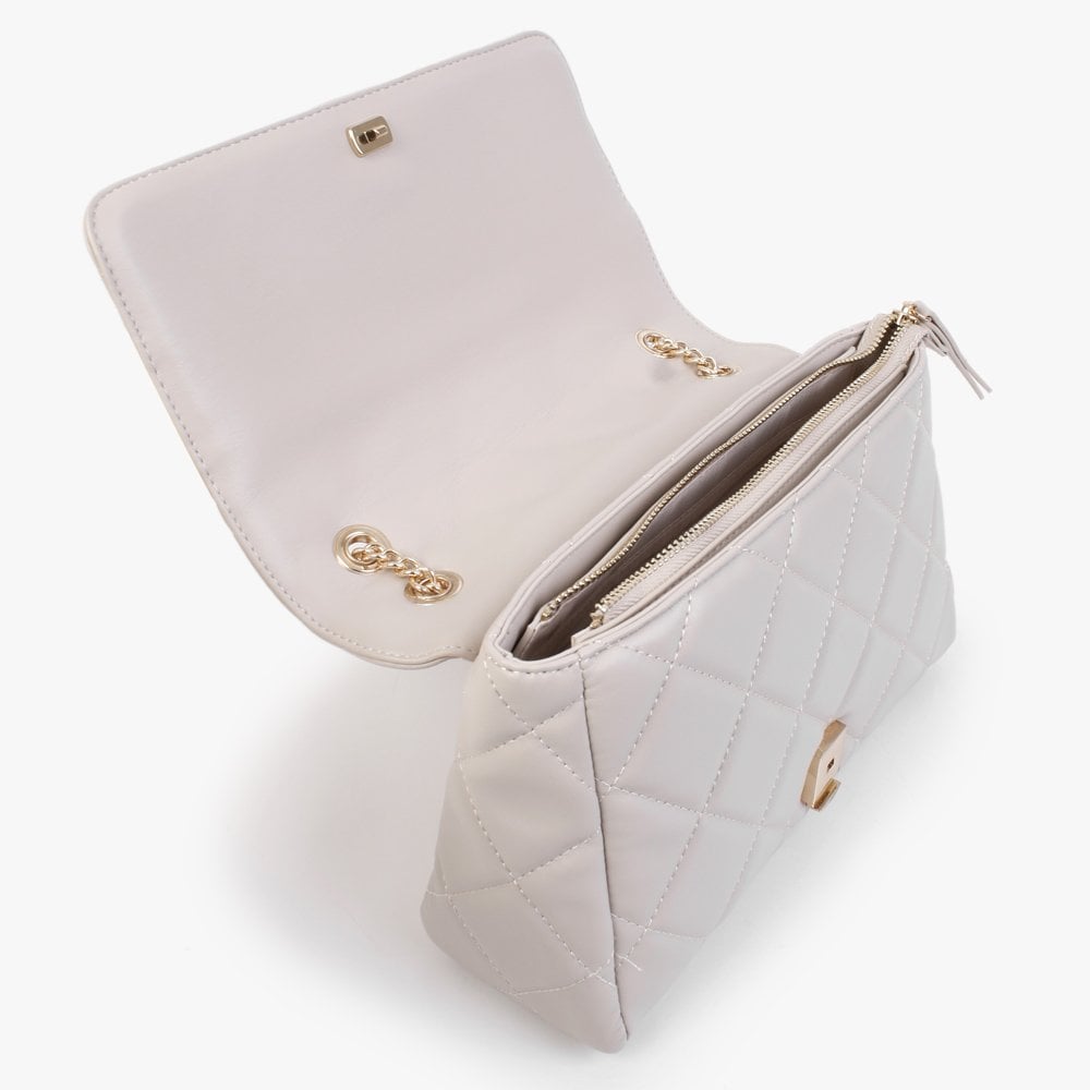 Ada Ecru Quilted Satchel Bag