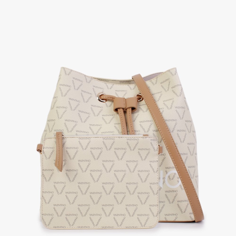 Liuto Ecru Multi Repeat Logo Bucket Bag