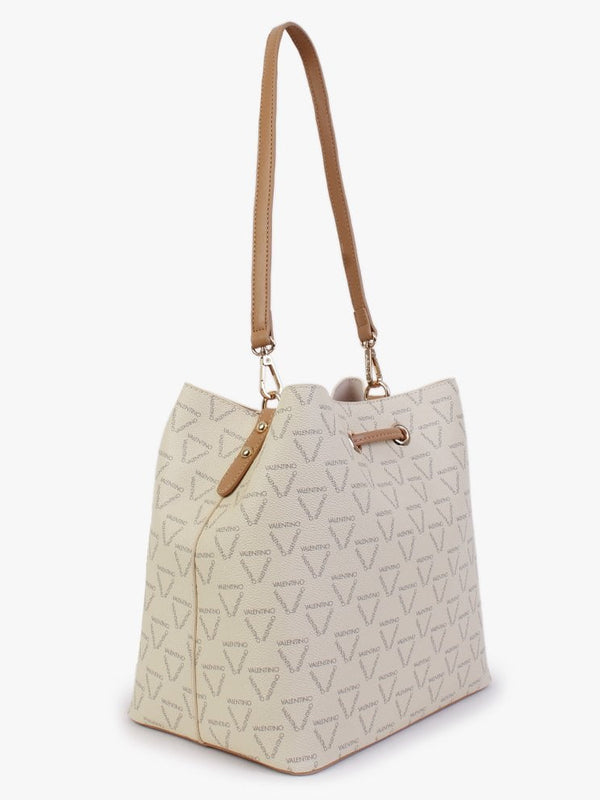 Liuto Ecru Multi Repeat Logo Bucket Bag