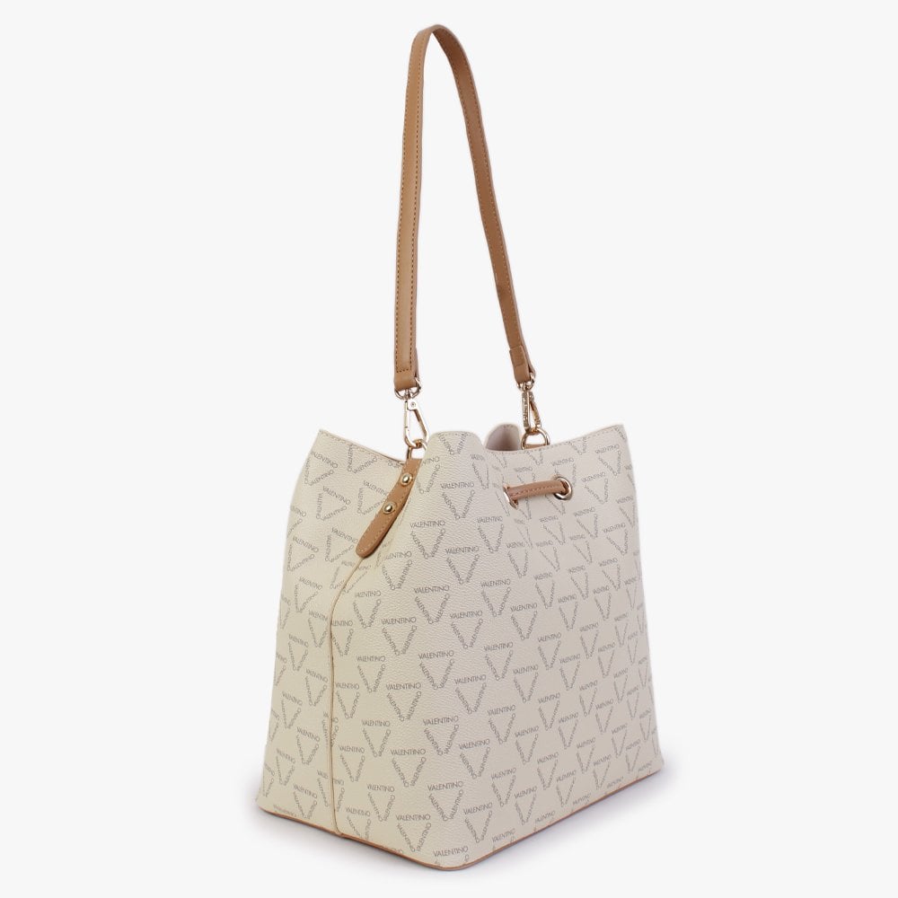 Liuto Ecru Multi Repeat Logo Bucket Bag