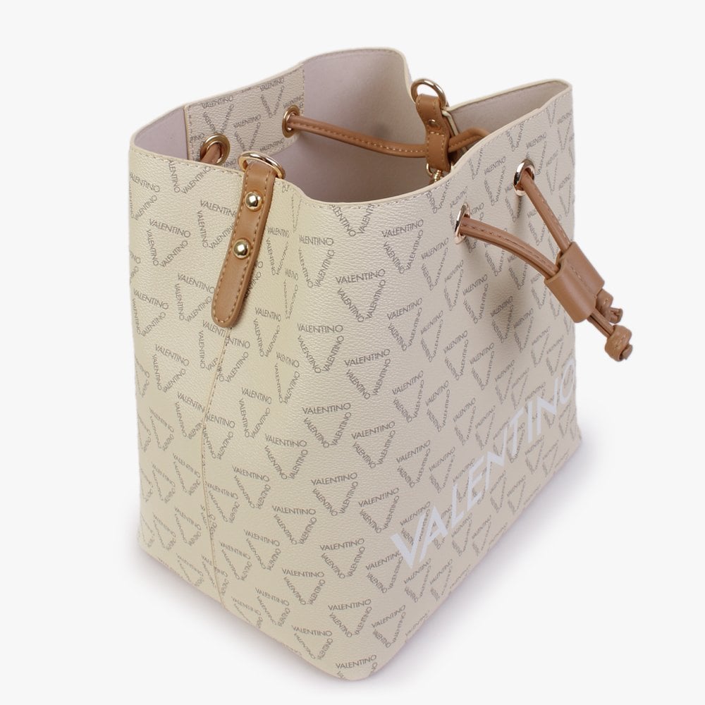 Liuto Ecru Multi Repeat Logo Bucket Bag