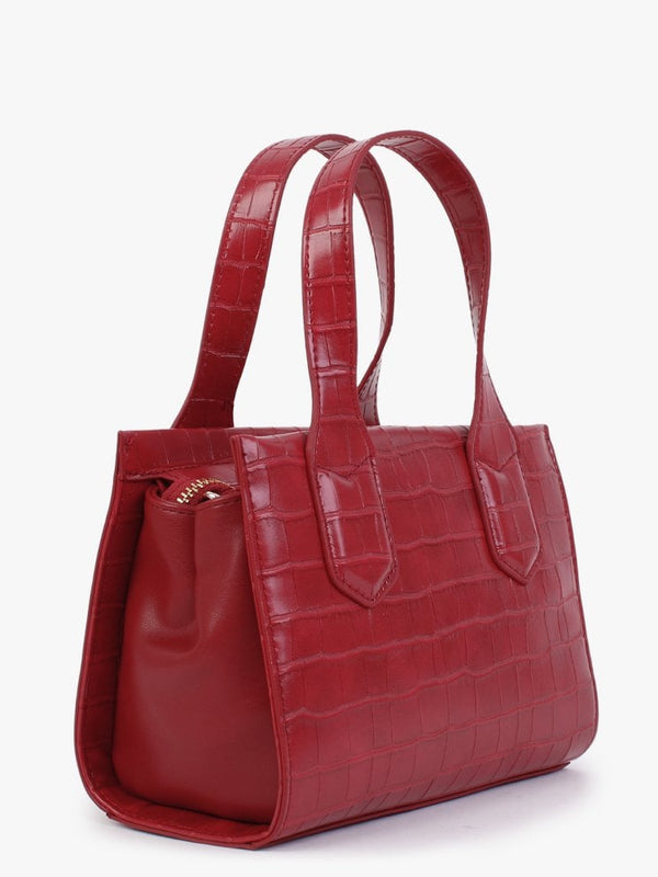 Mini Satai Rosso Moc Croc Tote Bag