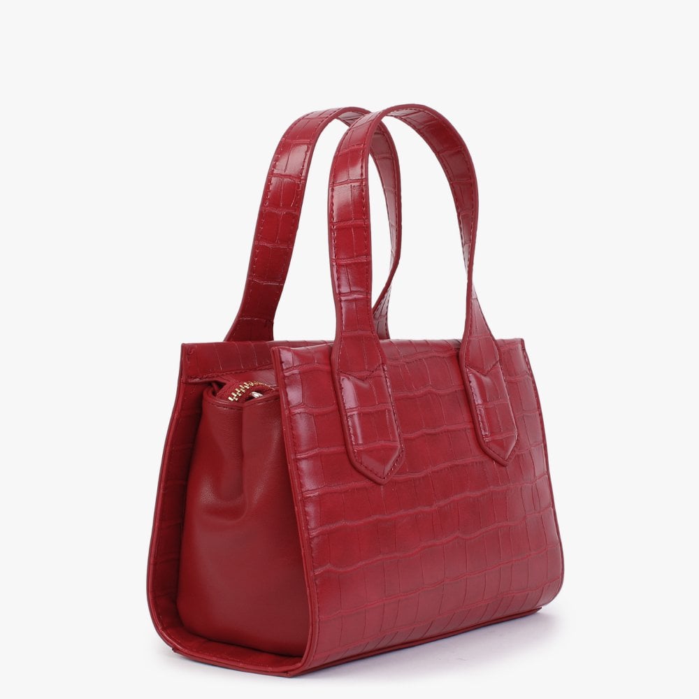 Mini Satai Rosso Moc Croc Tote Bag