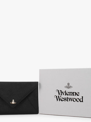 Saffiano Black Leather Envelope Clutch Bag