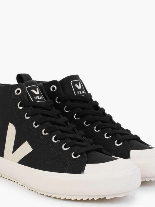 Nova Vegan Canvas Black Pierre High Top Trainers
