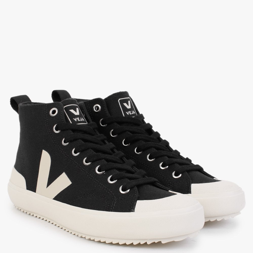 Nova Vegan Canvas Black Pierre High Top Trainers