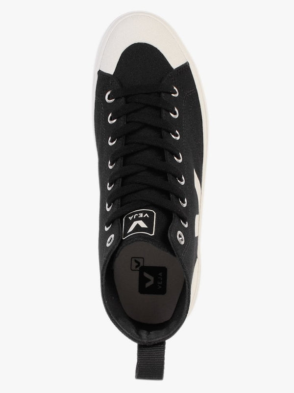Nova Vegan Canvas Black Pierre High Top Trainers