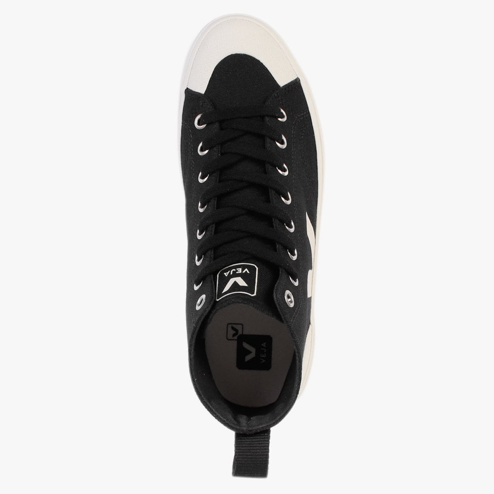 Nova Vegan Canvas Black Pierre High Top Trainers