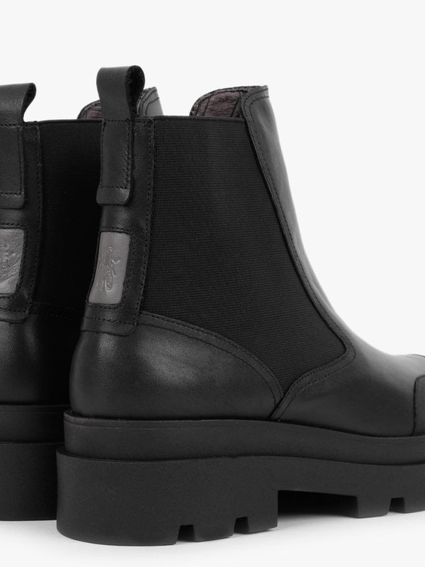 Jeba Black Leather Chunky Chelsea Boots