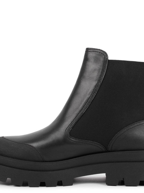 Jeba Black Leather Chunky Chelsea Boots