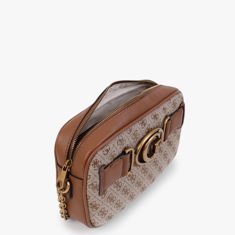 Aviana Latte Cognac Repeat Logo Camera Bag