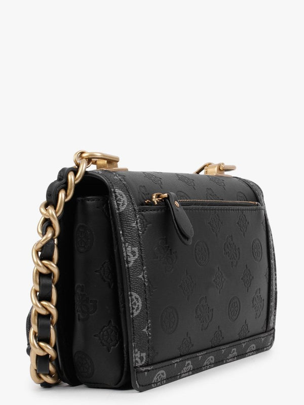 Abey Black Embossed Logo Cross-Body Bag