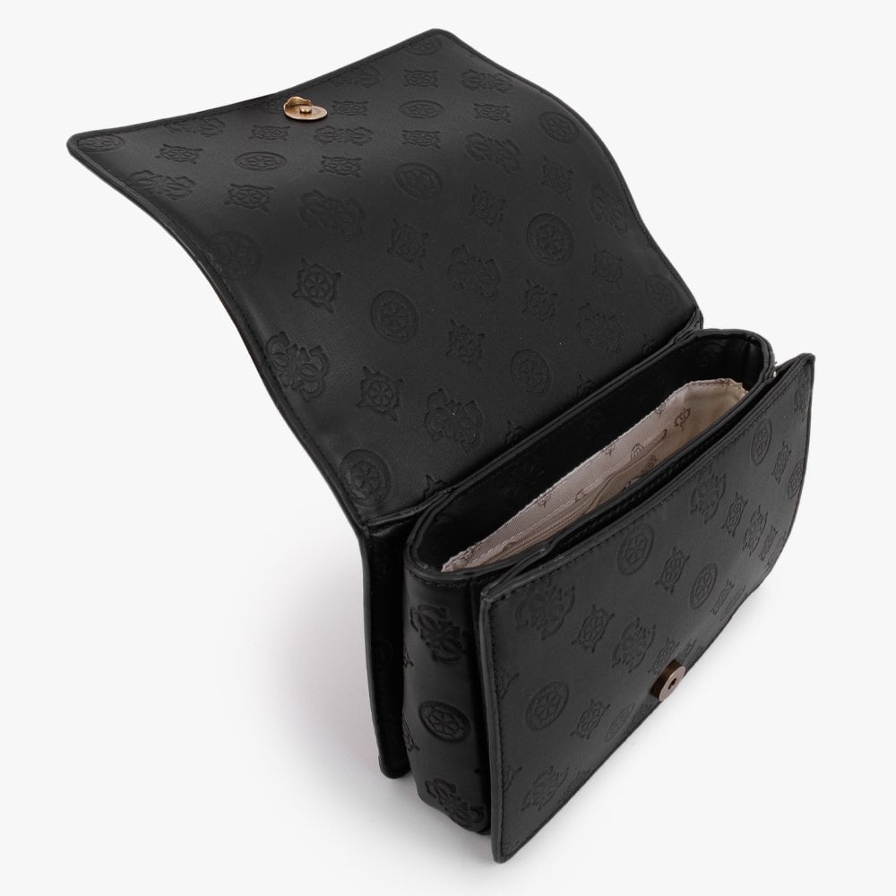 Abey Black Embossed Logo Cross-Body Bag