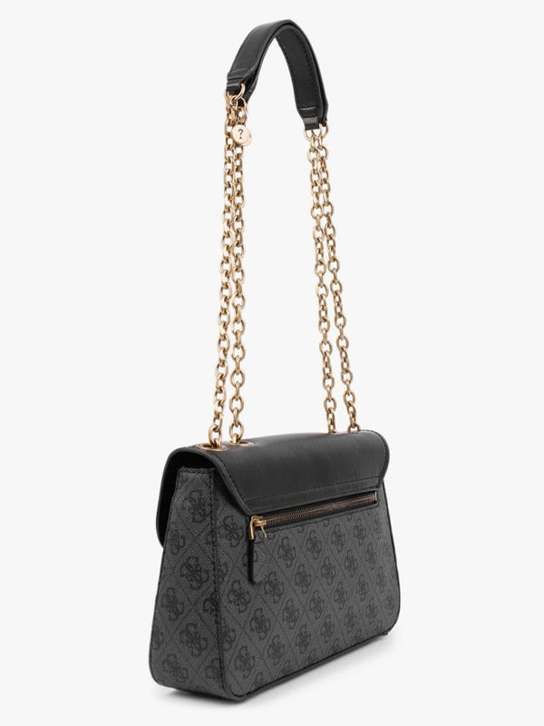 Rossana Convertible Coal Multi Logo Cross-Body Bag