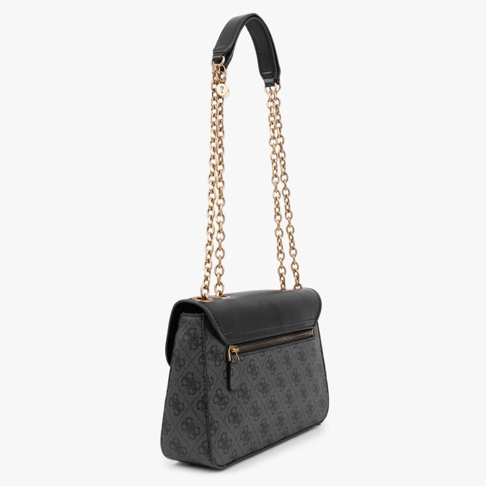 Rossana Convertible Coal Multi Logo Cross-Body Bag