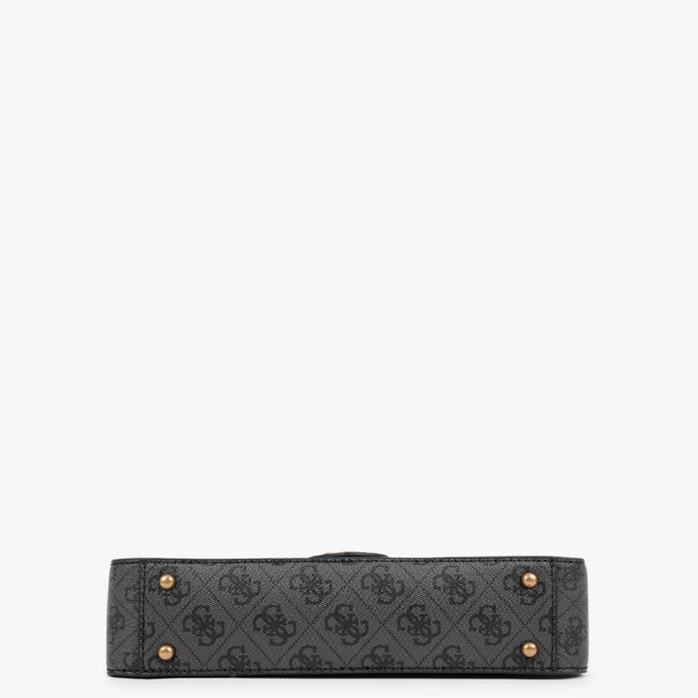 Rossana Convertible Coal Multi Logo Cross-Body Bag