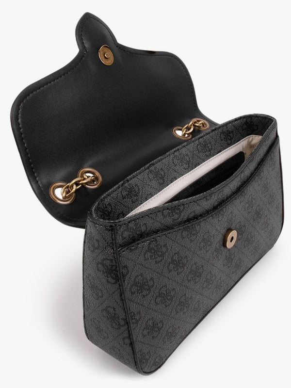 Rossana Convertible Coal Multi Logo Cross-Body Bag