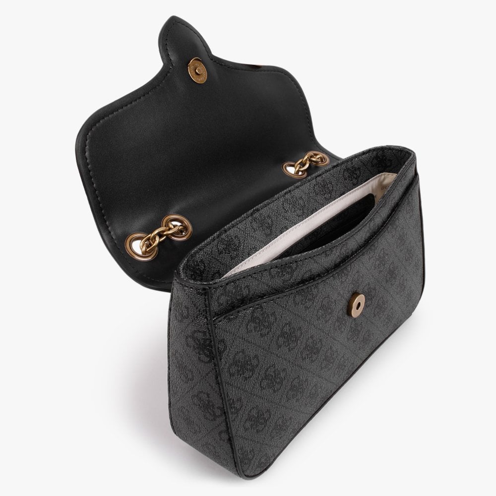 Rossana Convertible Coal Multi Logo Cross-Body Bag