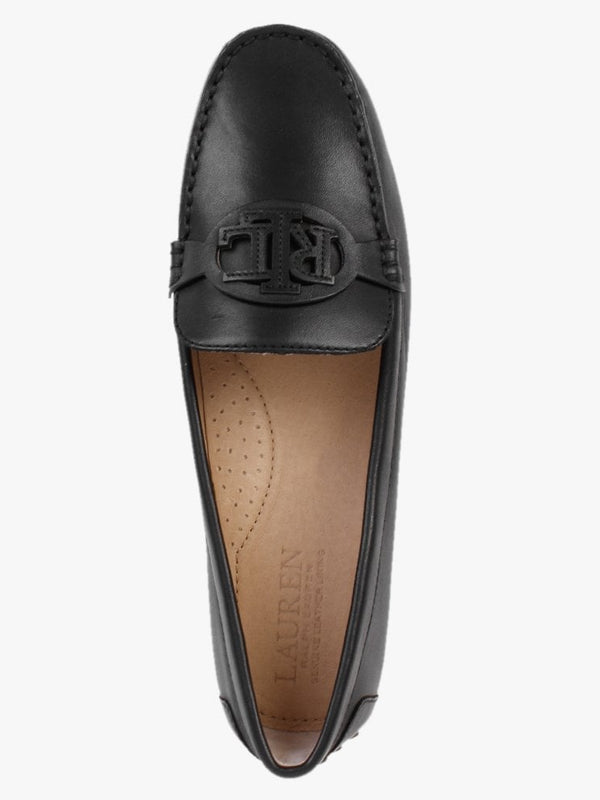 Brynn Driver Black Leather Loafers