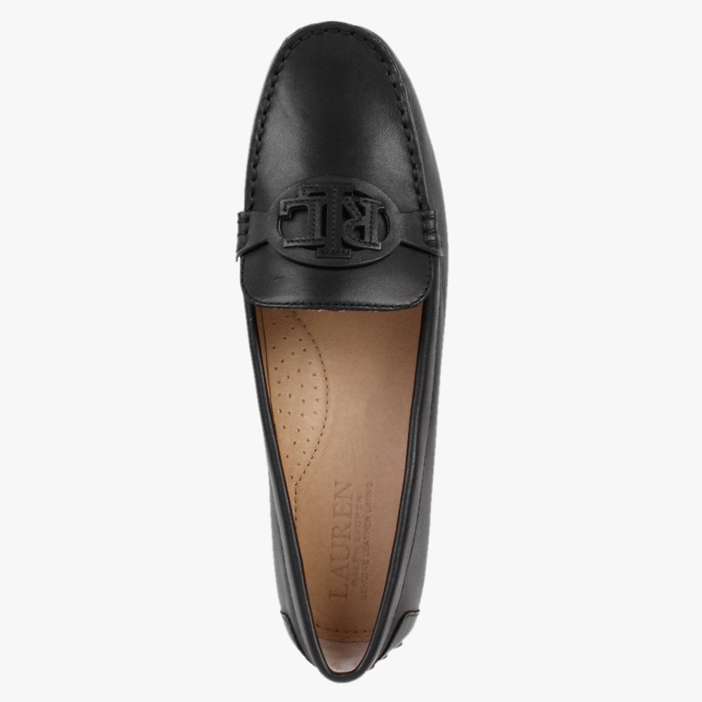 Brynn Driver Black Leather Loafers
