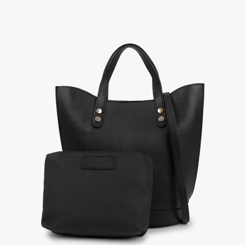 Lusset Black Leather Structured Shopper Bag