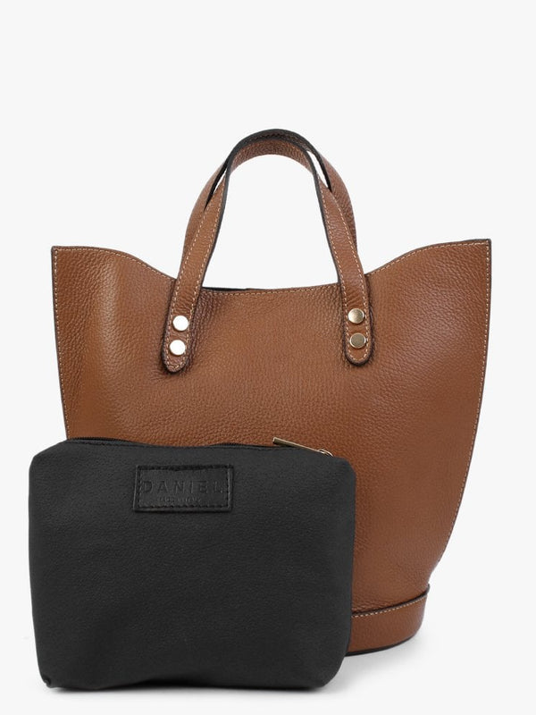 Lusset Tan Leather Structured Shopper Bag