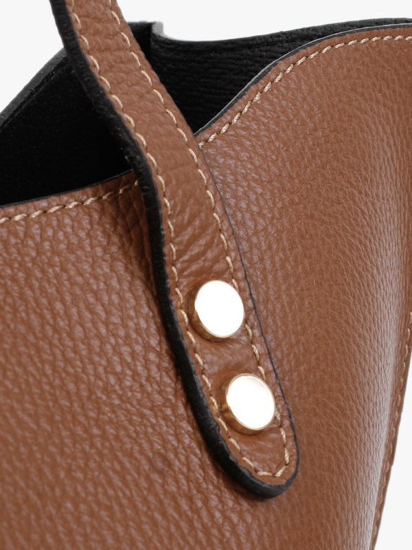 Lusset Tan Leather Structured Shopper Bag