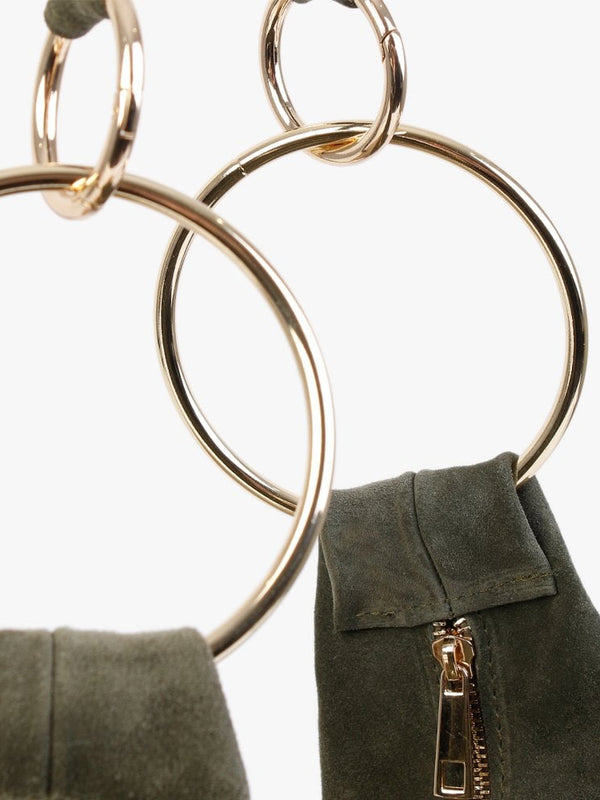 Laggio Khaki Suede Slouchy Hobo Bag