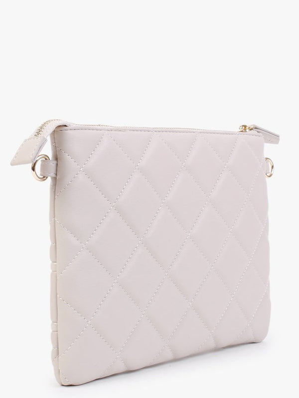 Ada Ecru Quilted Cross-Body Bag