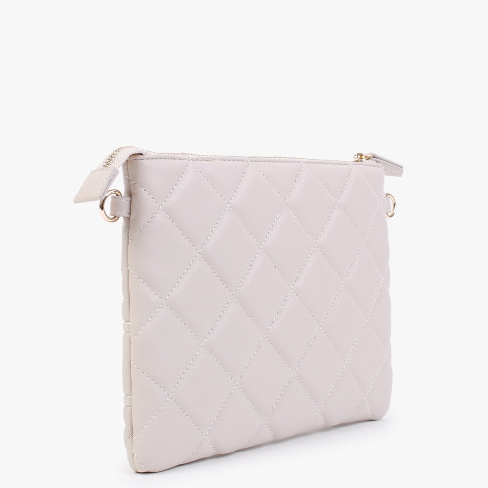Ada Ecru Quilted Cross-Body Bag