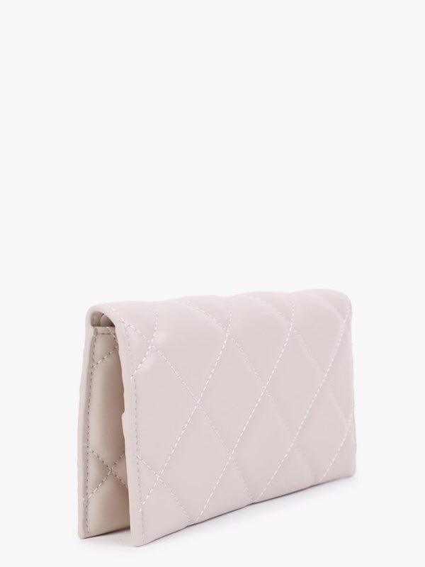 Ada Ecru Quilted Wallet