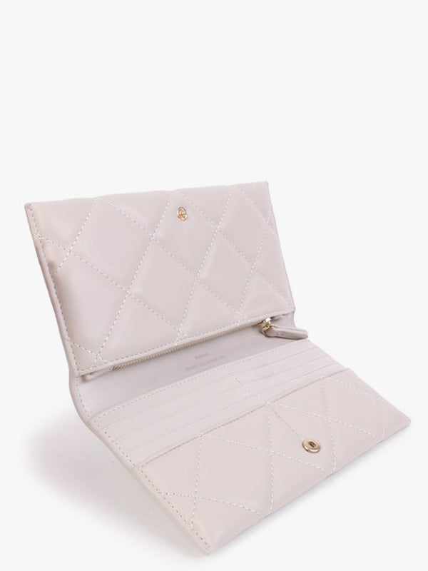Ada Ecru Quilted Wallet