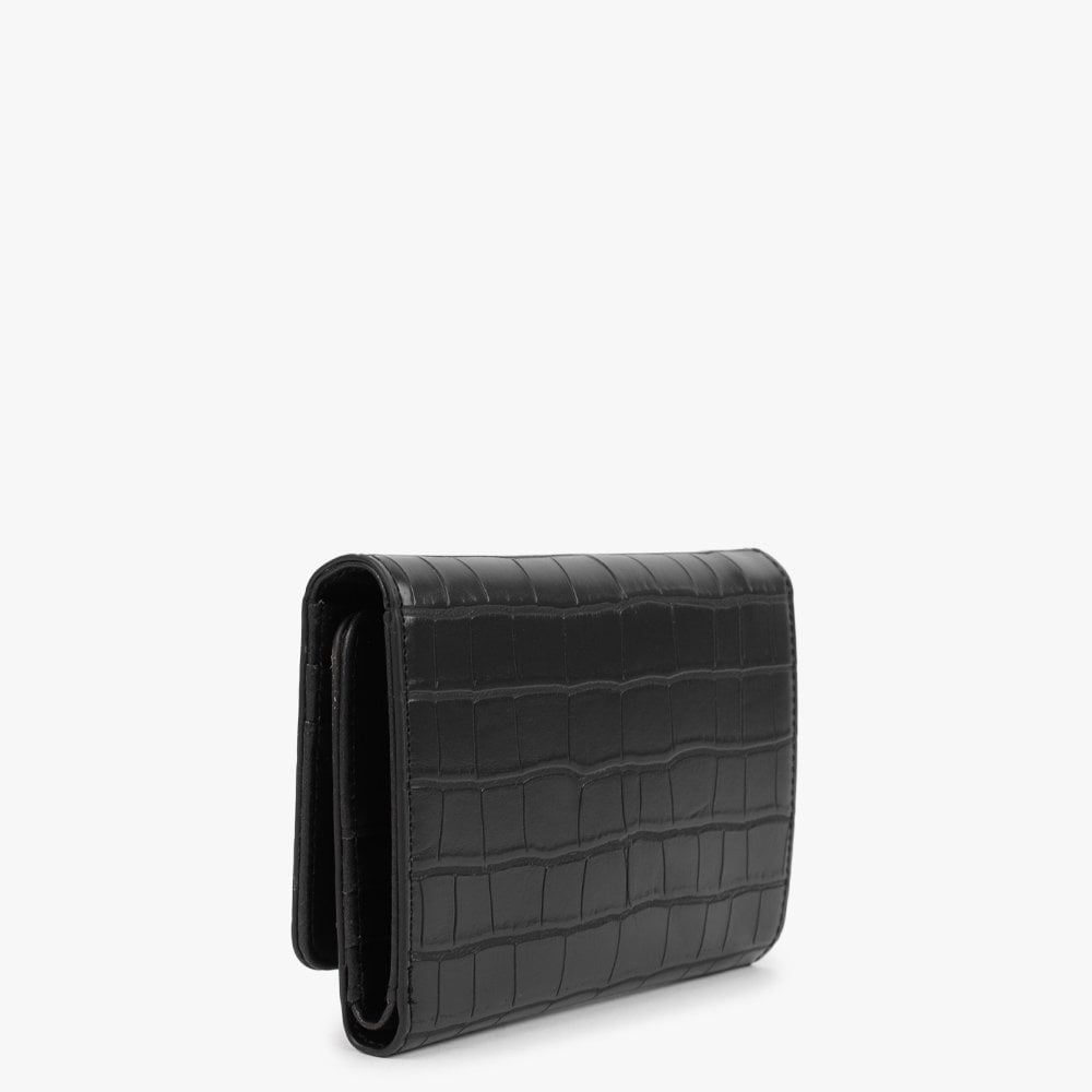 Satai Bifold Black Moc Croc Purse