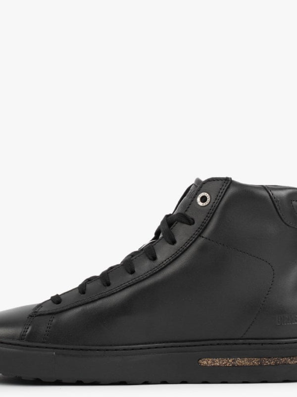 Bend Black Leather Mid Top Trainers