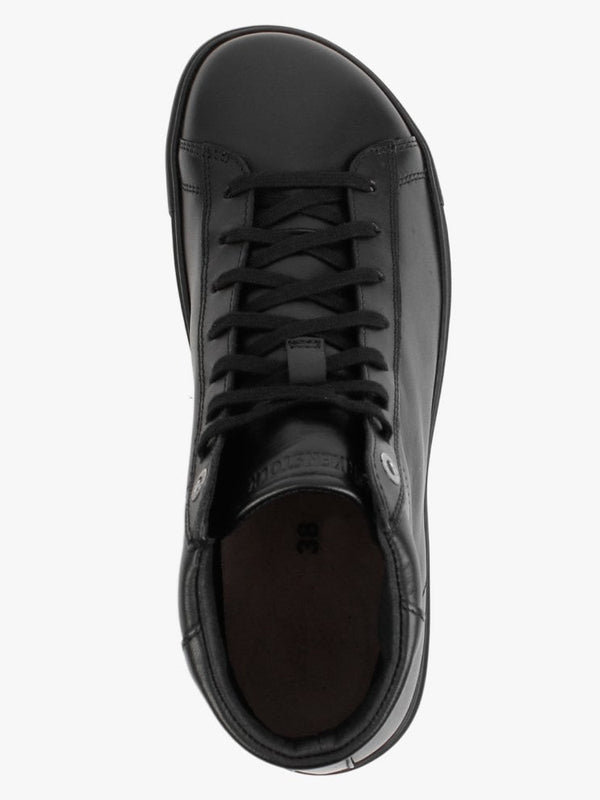 Bend Black Leather Mid Top Trainers