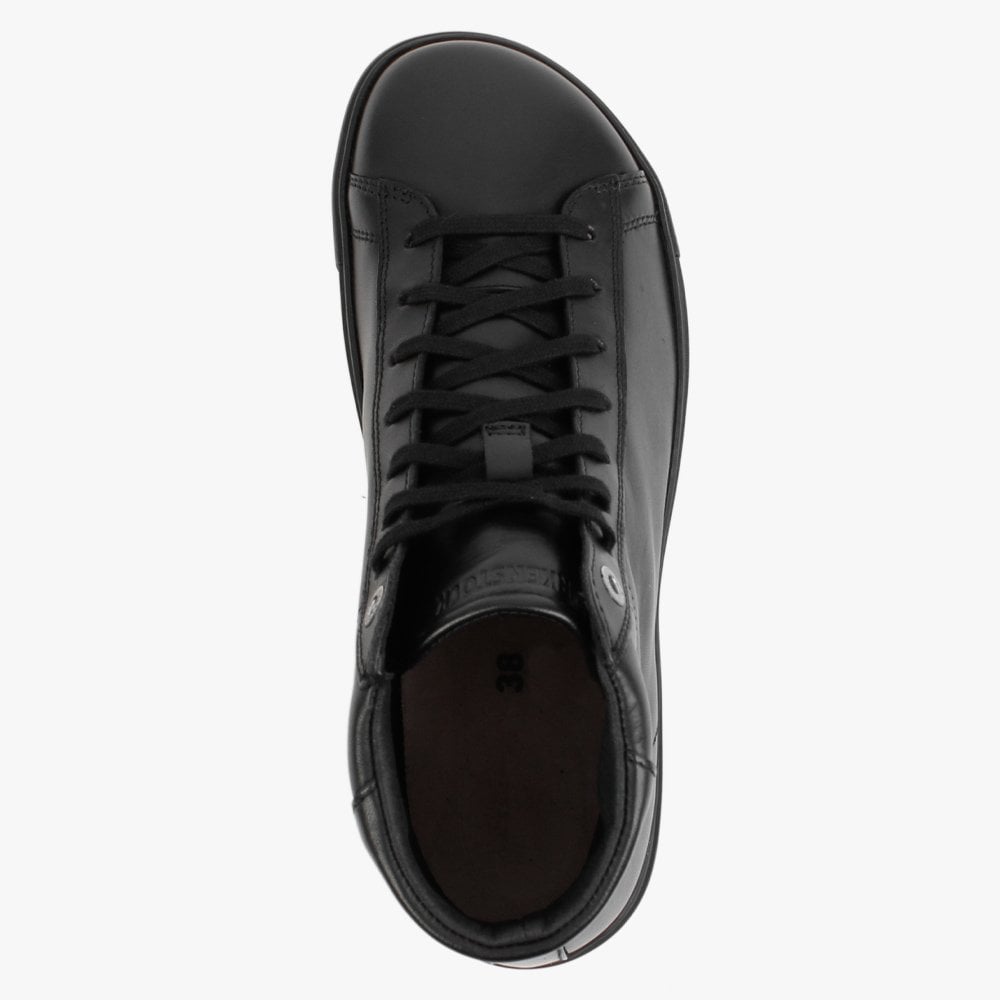 Bend Black Leather Mid Top Trainers