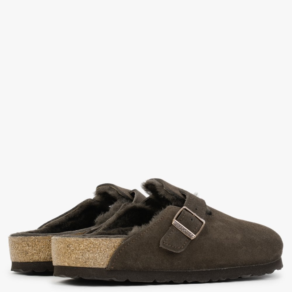 Boston Shearling Mocca Suede Clogs
