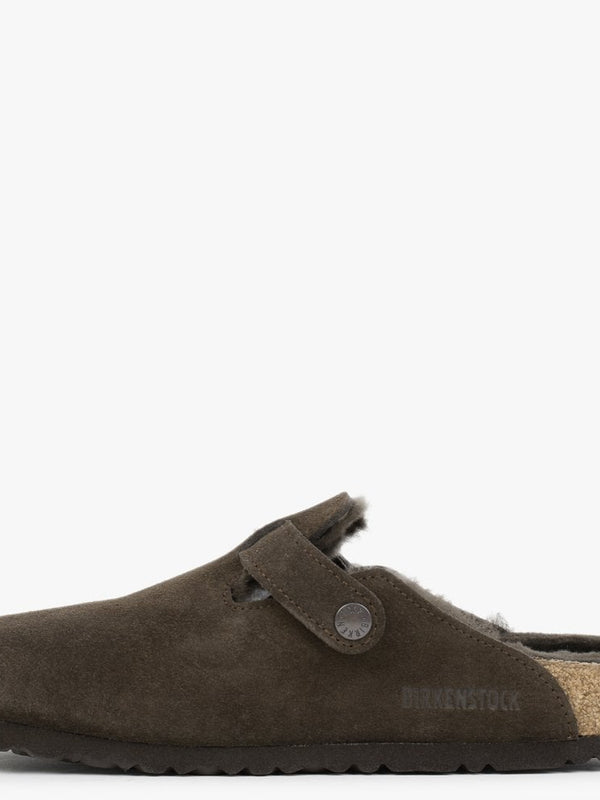 Boston Shearling Mocca Suede Clogs