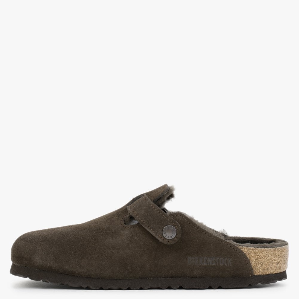 Boston Shearling Mocca Suede Clogs
