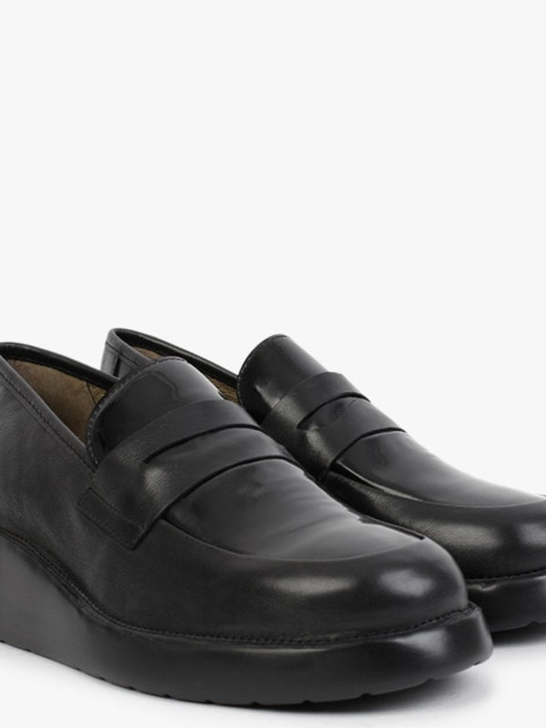 Blar Black Leather Loafers