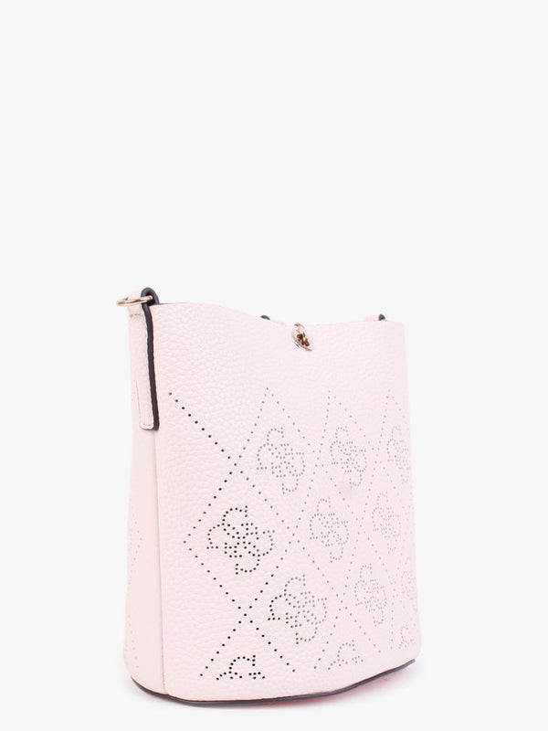 Amara Powder Pink Perforated Logo Bucket Bag